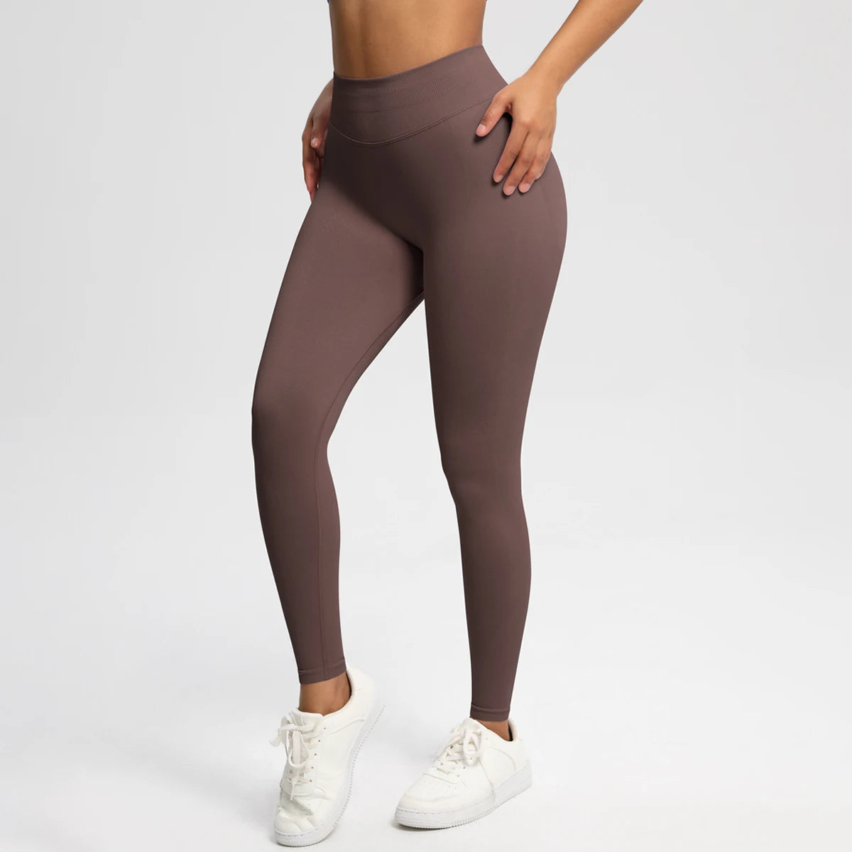 Women's Solid High Waist Sports Leggings, HighStretch Seamless Yoga Leggings, LadiesSportswear for Indoor Outdoor Wear