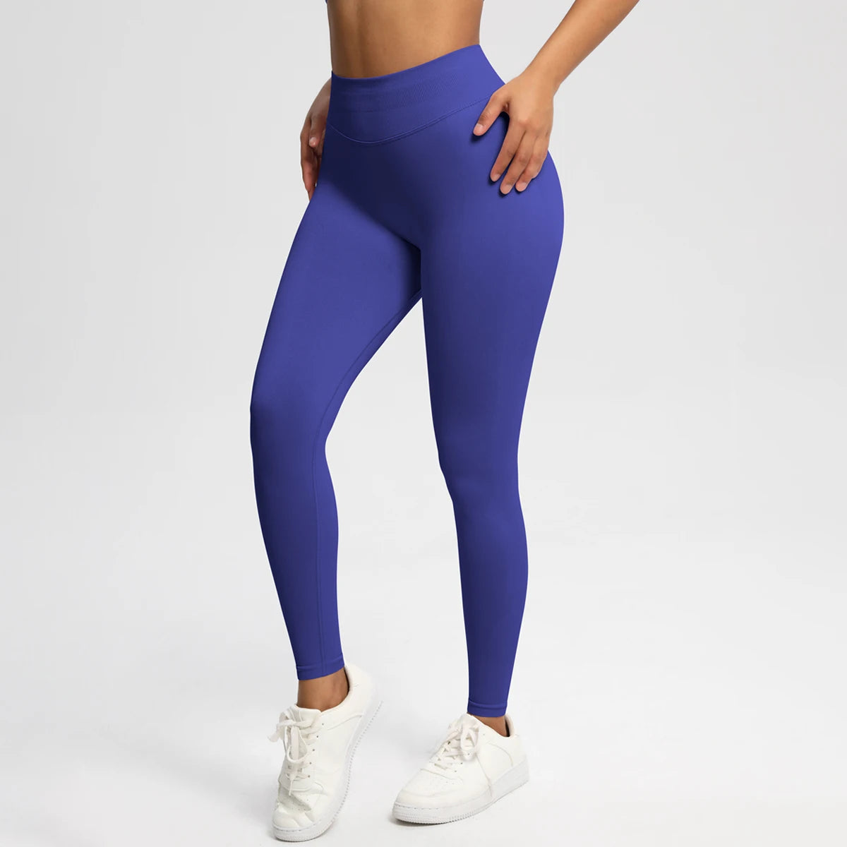 Women's Solid High Waist Sports Leggings, HighStretch Seamless Yoga Leggings, LadiesSportswear for Indoor Outdoor Wear