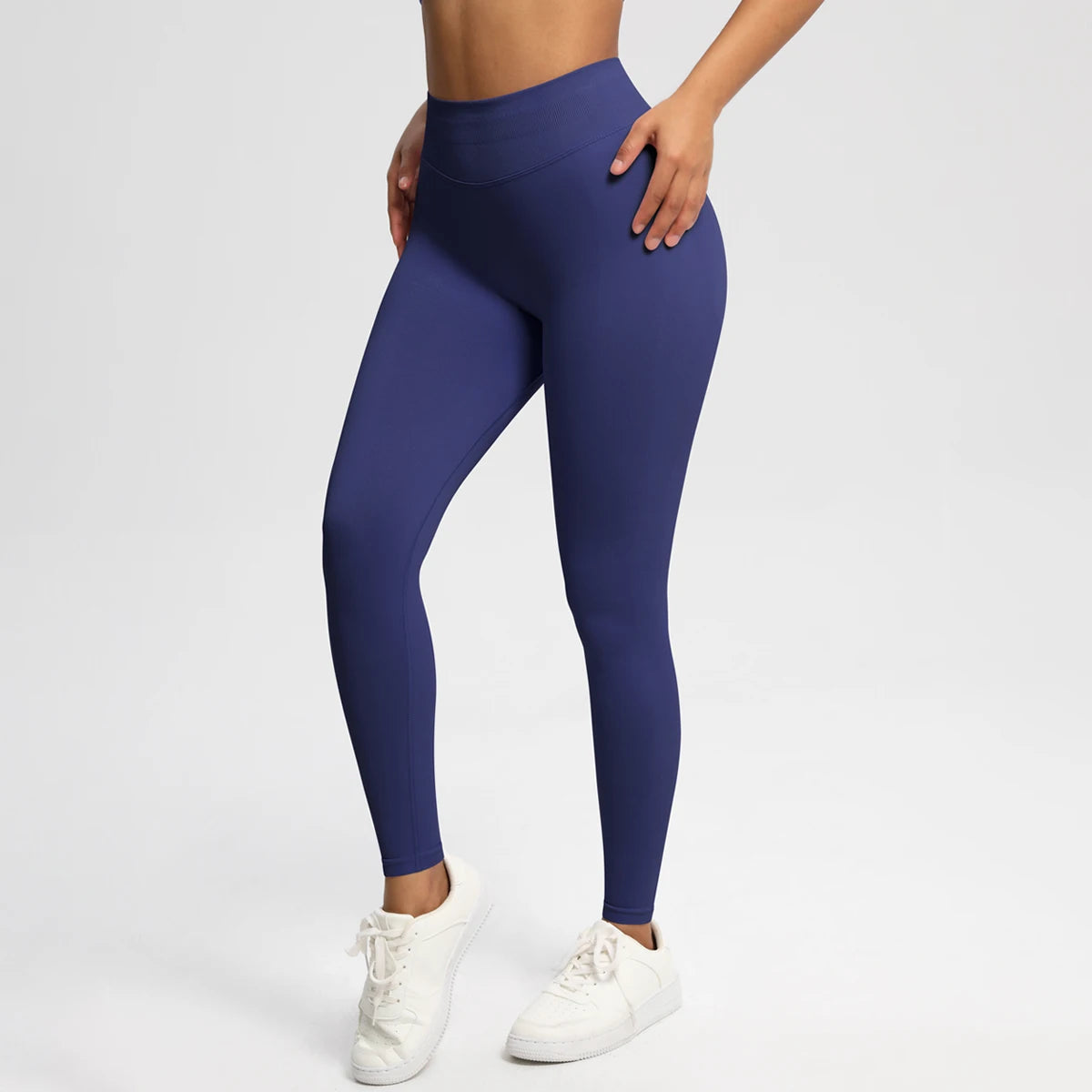Women's Solid High Waist Sports Leggings, HighStretch Seamless Yoga Leggings, LadiesSportswear for Indoor Outdoor Wear