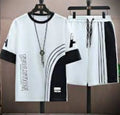 Summer Trendy Brand Breathable Thin Two-Piece Casual Sport Shorts Suit Men's Women's Collar Short-Sleeved T-Shirt Sets