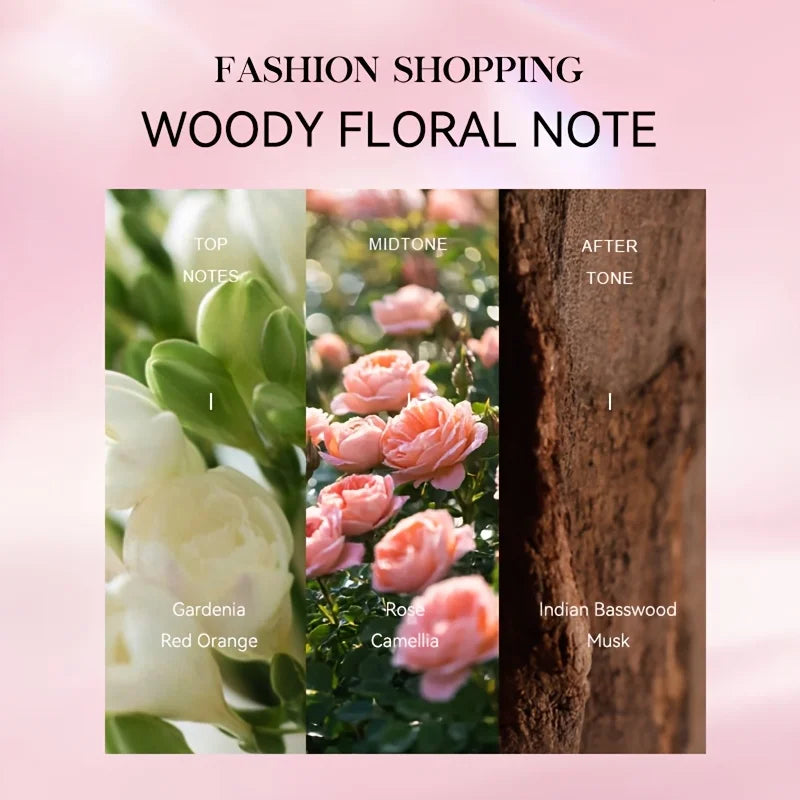 Women's Woody Floral Perfume, 50ML Fashion Handbag Design, Top Notes Gardenia & Red Orange, Midtone Rose & Camellia, After Tone Indian Basswood & Musk, Long-Lasting for Daily Wear, Dating & Shopping, Perfect Gift for Hallowee