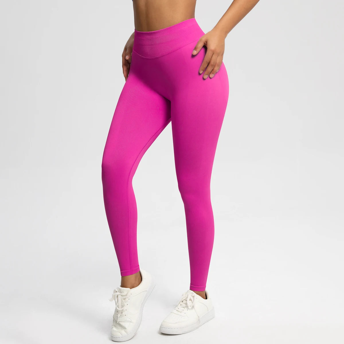Women's Solid High Waist Sports Leggings, HighStretch Seamless Yoga Leggings, LadiesSportswear for Indoor Outdoor Wear