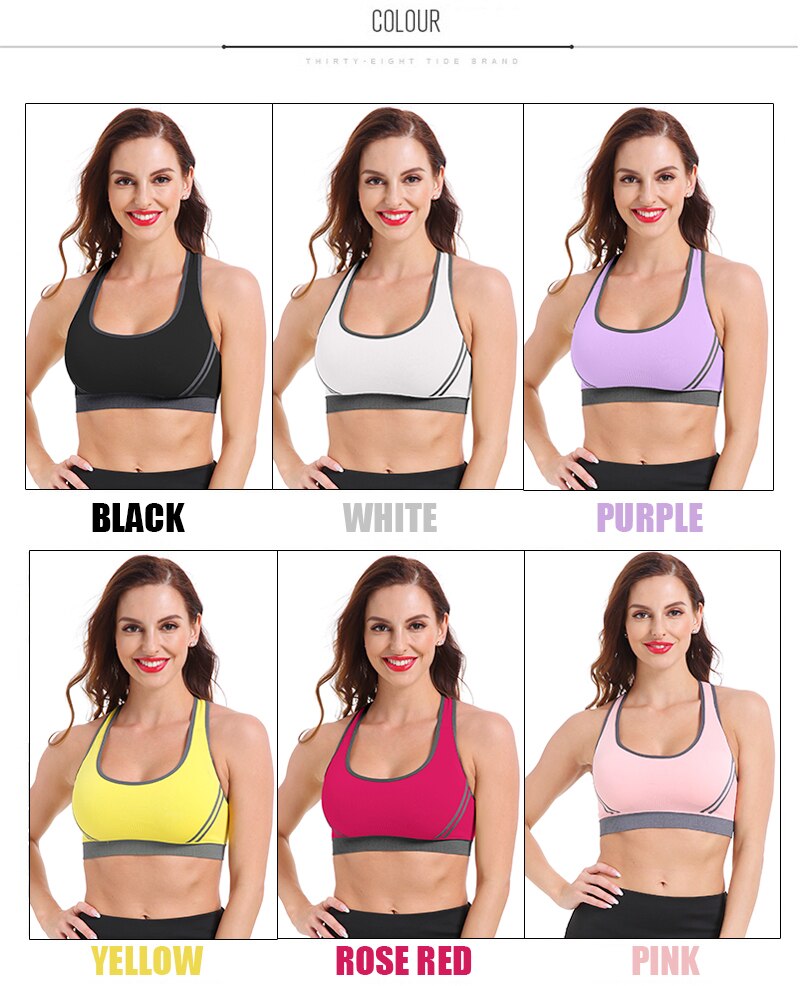 SEXYWG Cross-Back Sports Bra for Women Gym Althletic Vest Yoga Bras Push Up Brassiere BH Sport Top Crop Sportswear Fitness Shirt