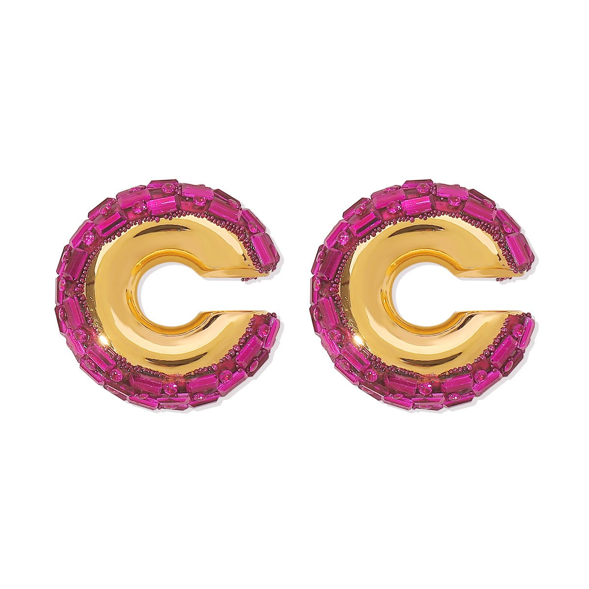 Geometric niche C-shaped earrings European and American new cuff atmospheric metallic alloy women's ear clips
