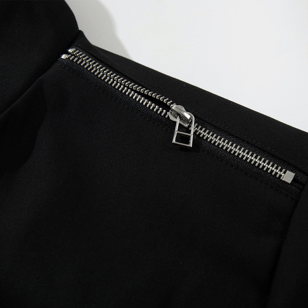 Flip collar short jacket