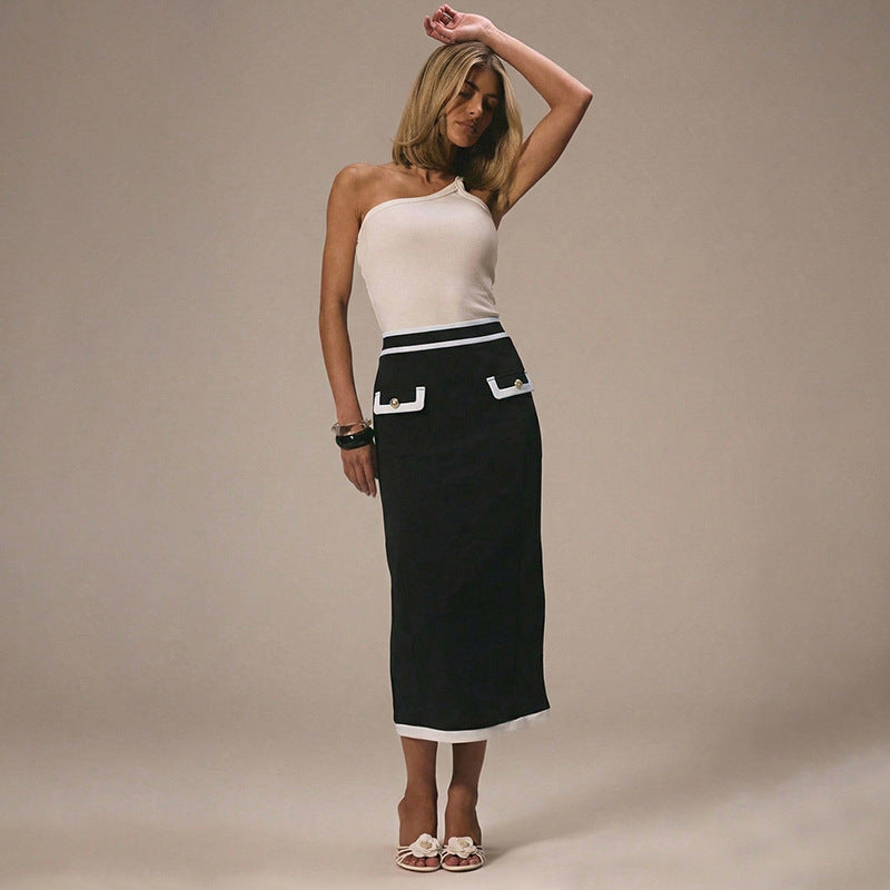 High waist slim fit waist hugging skirt