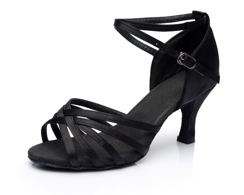 Latin dance shoes for adult women with medium to high heels Latin dance indoor training shoes satin gymnastics shoes