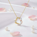 Customized heart necklace Double Diamond Necklace Korean Style Jewelry