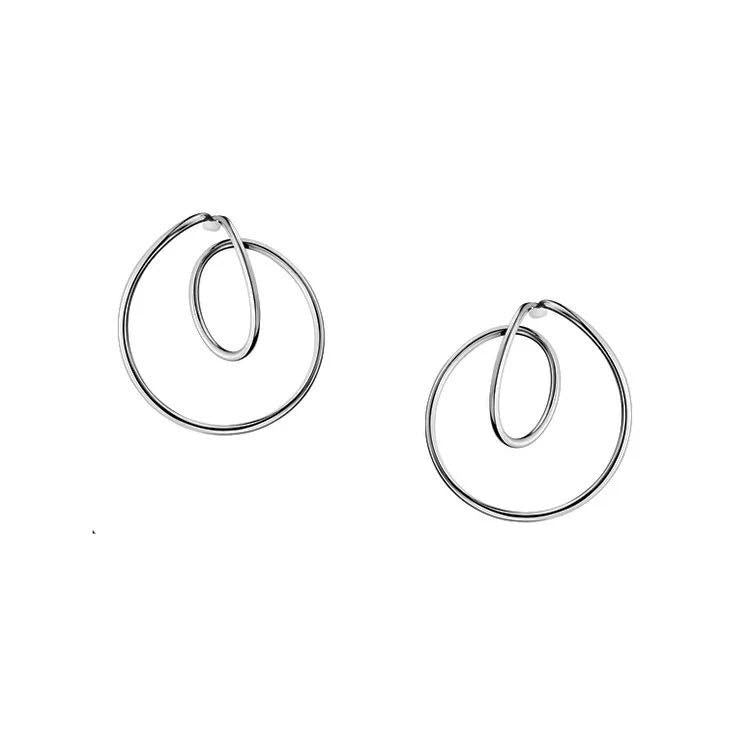 Creative design European and American style brass gold-plated ear clips without piercing Möbius loop earrings for couples