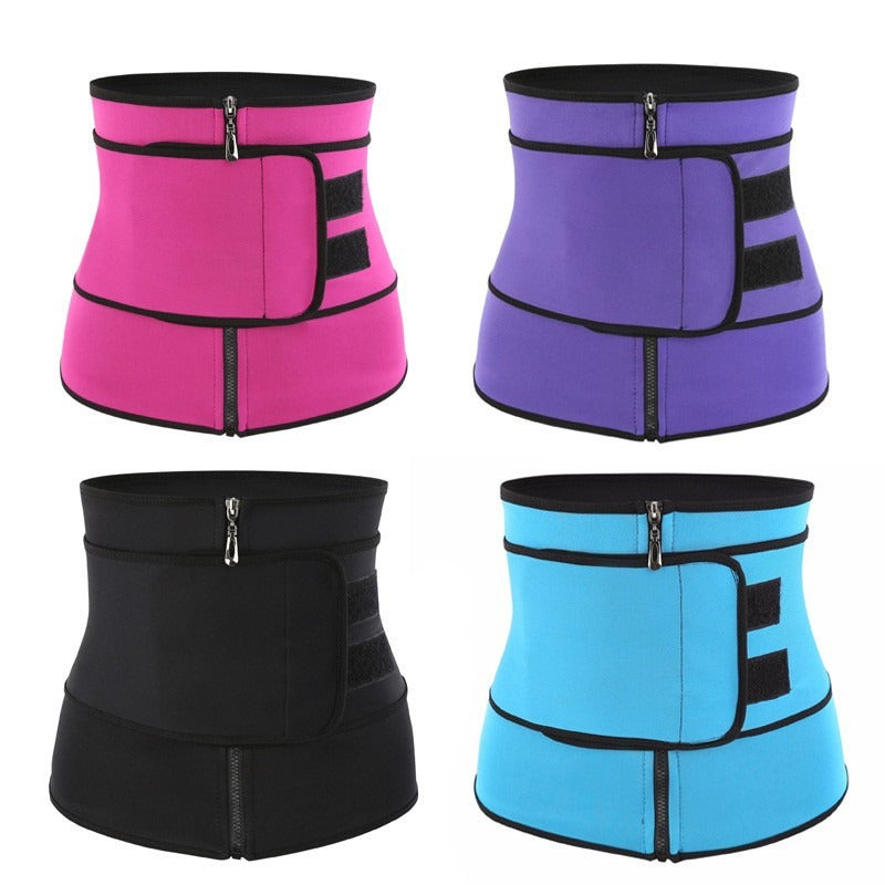 Zipper waist tightening belt for waist training, waist protection, sports shaping, waist sweating, and belly wrapping belt