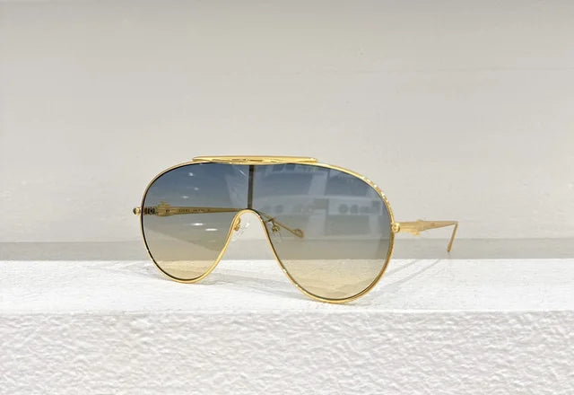 Metal wind goggles and sunglasses
