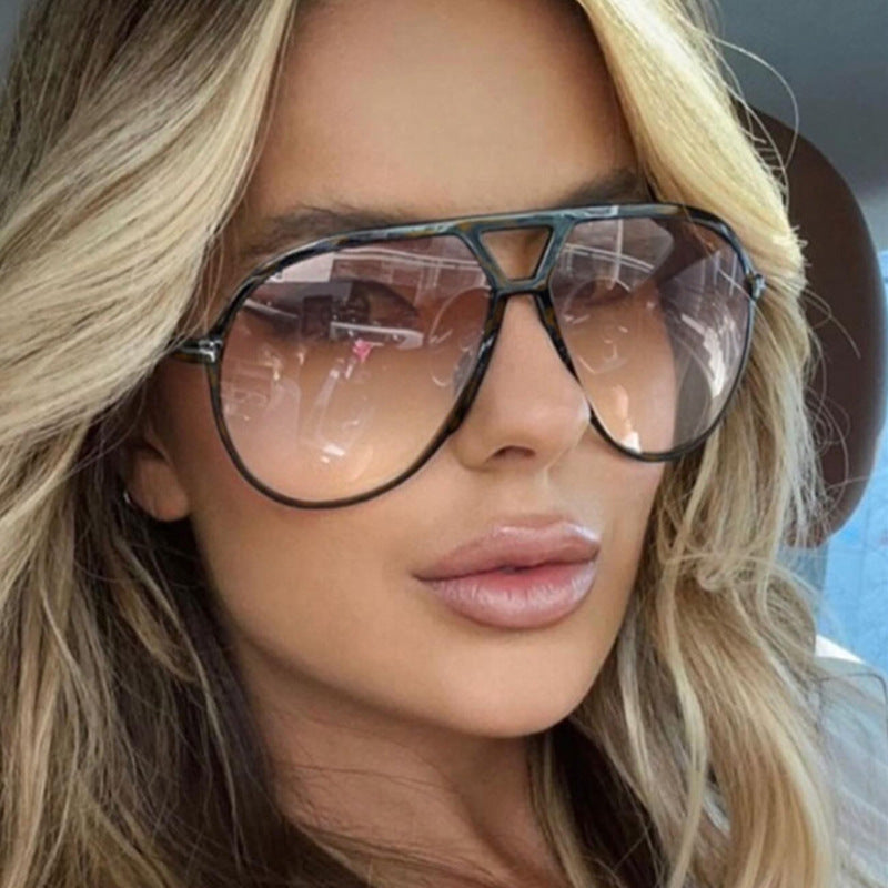 Letter T Double Beam Large Frame Toad Mirror New Retro Sunglasses Pilot Sunglasses Sunglasses Sunglasses