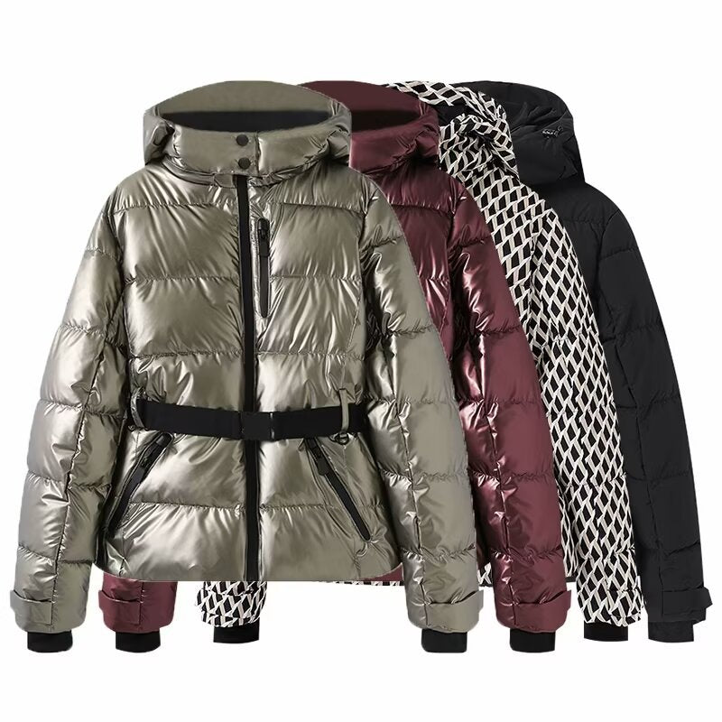 Waist waist hooded cotton jacket
