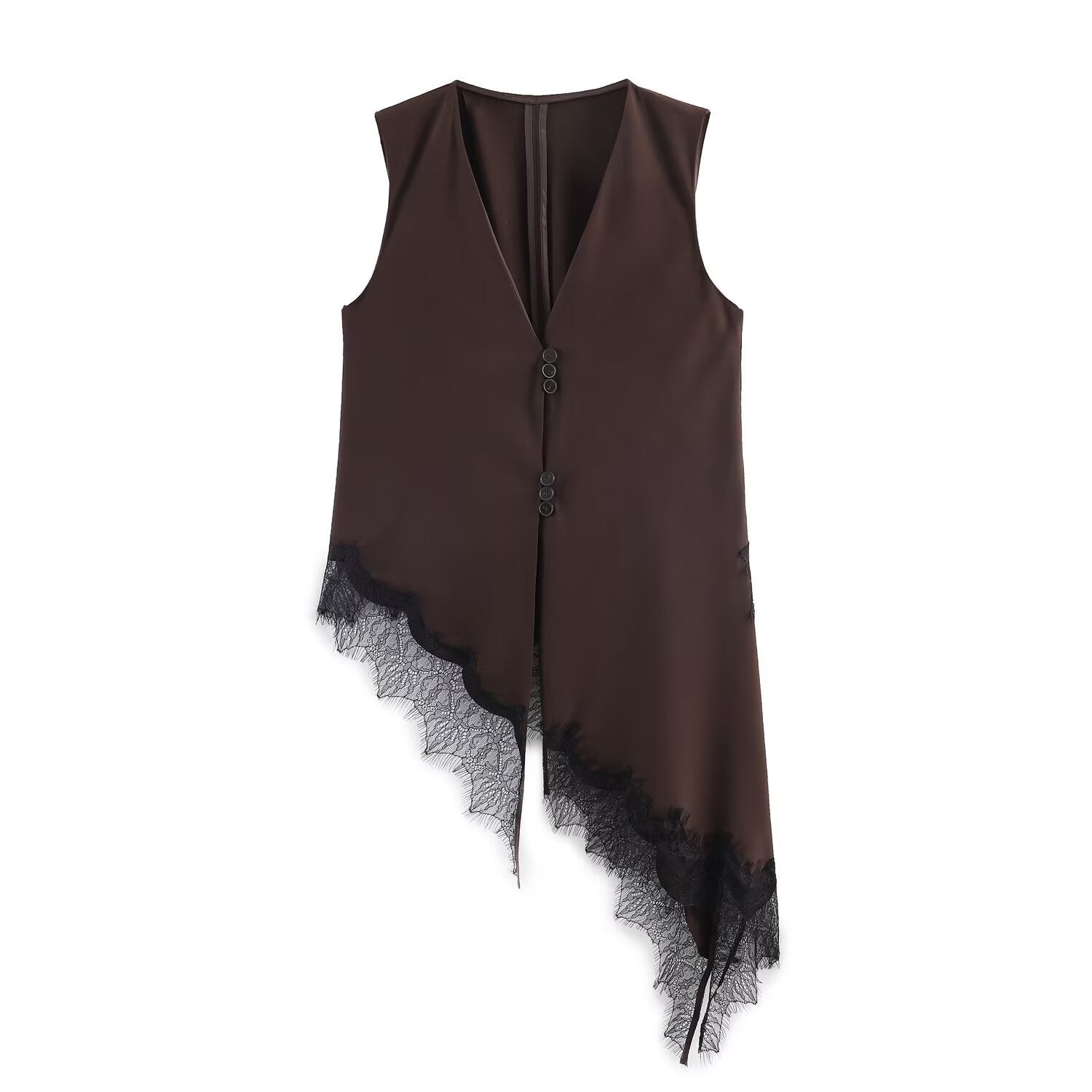 Asymmetric lace top for women's clothing