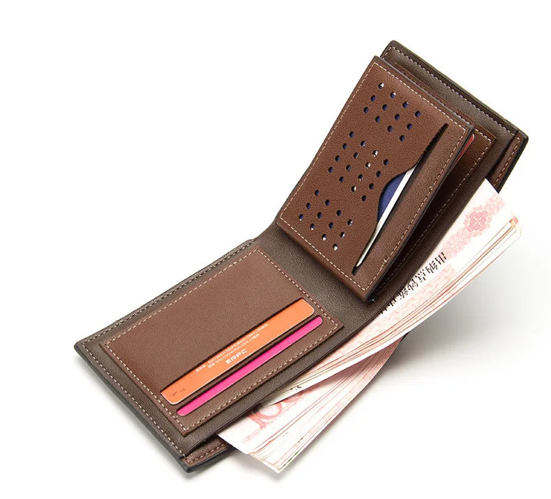 Name Customized New Men Wallets Card Holder High Quality Male Purse PU Leather Business Men Wallets Carteria