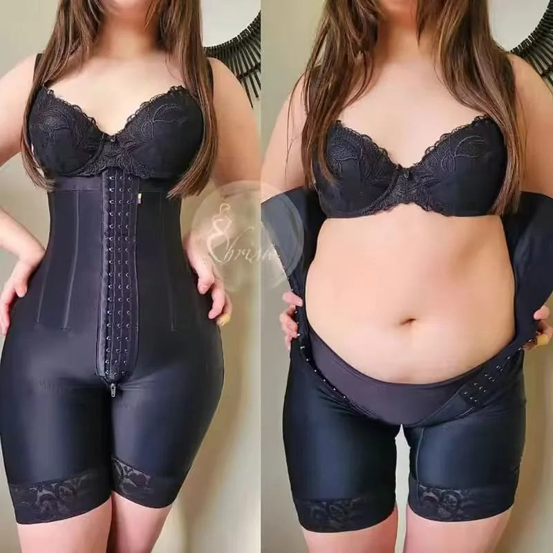 High Waist Shapewear Shorts Fajas Colombianas Moldeadoras Para Mujer Gaine BBL Stage 2 Liposuction Bodysuits with Zipper Crotch