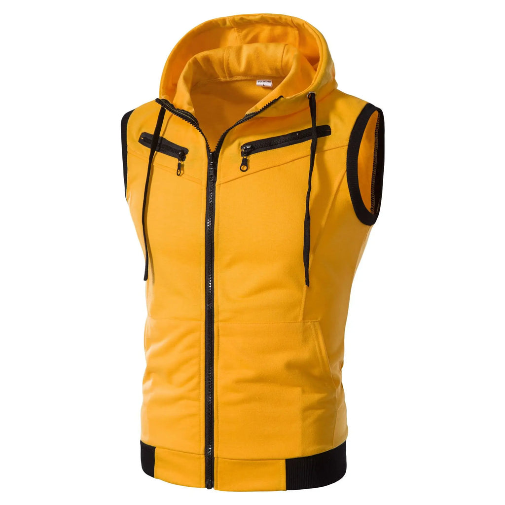 New Men Sleeveless Hooded Vest Jacket - Streetwear Zipper Waistcoat Plus Size 5XL Casual Fashion Outerwear Wholesale
