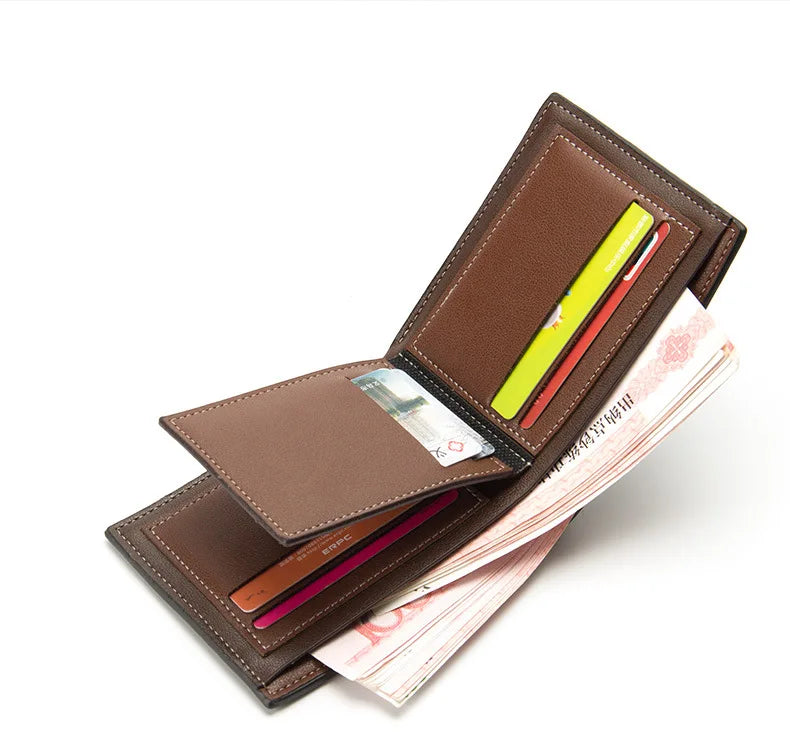 Name Customized New Men Wallets Card Holder High Quality Male Purse PU Leather Business Men Wallets Carteria