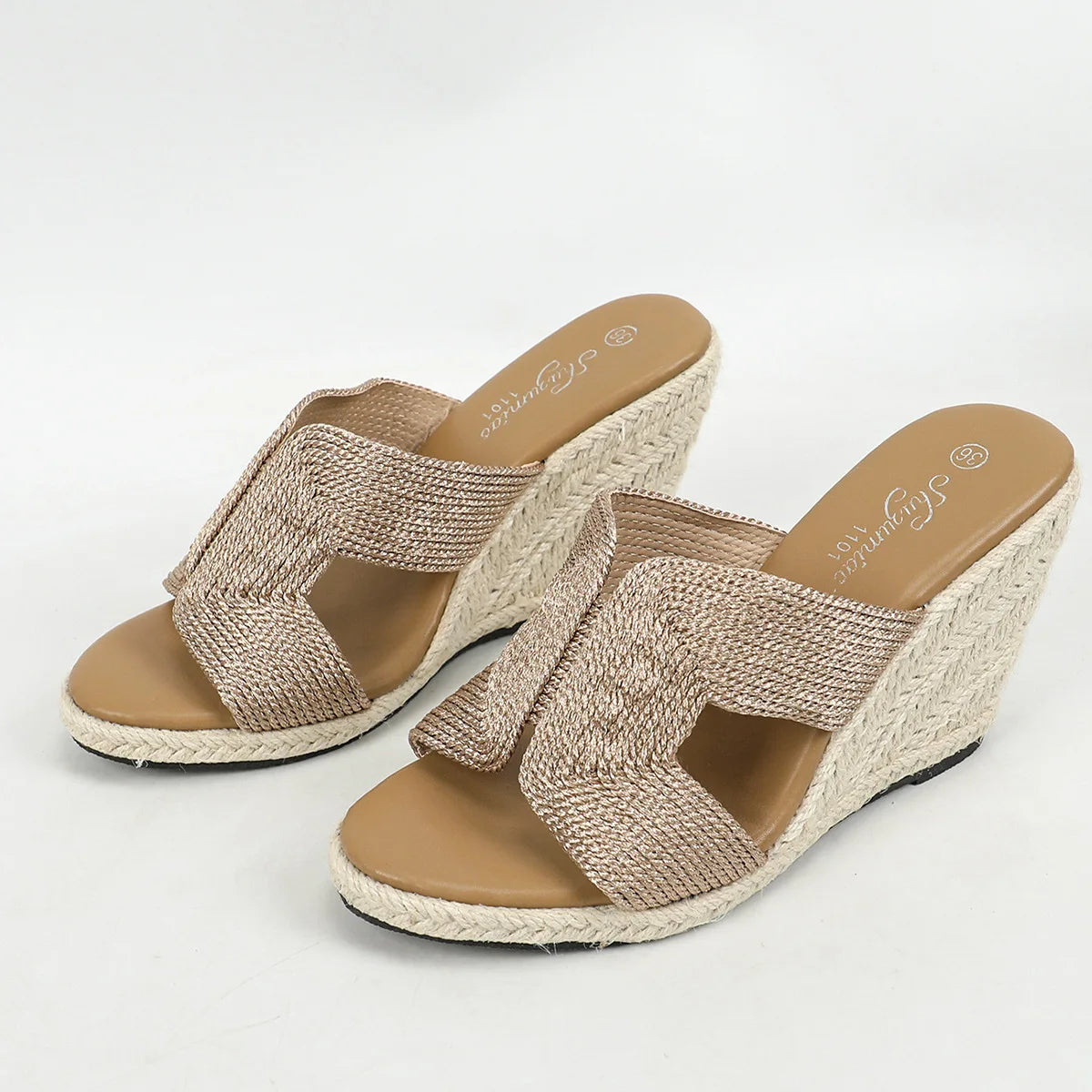 Comfortable Latest Design Fashion Open Summer Casual Shoes 8 cm Platform Wedge Sandals High Heel Slipper Lightweight Slip