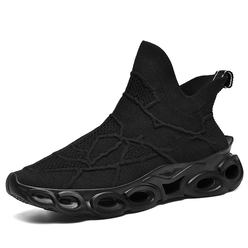 Custom Men's Sneakers Super Soft Blade Sole Breathable Brand Logo Casual Socks High Increasing Mesh Walking Running Shoes Winter