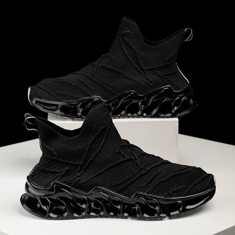 Large Size 39-46 Men's Blade Shoes High Elastic Socks Breathable Trendy Mesh Lining Anti-Slip for Spring Autumn Winter