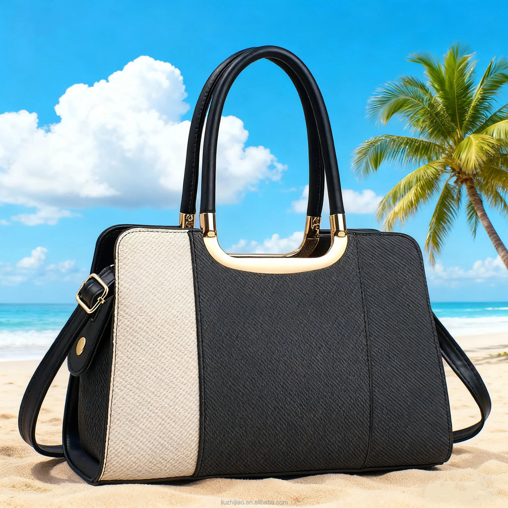 New Spliced Contrasting Colors Women's Casual Shoulder Crossbody Handbags Large Capacity Fashionable Zipper