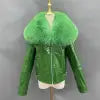 Janefur 2023 Hot Autumn and Winter Fashion Leather Coat Winter Bomber Leather Jacket
