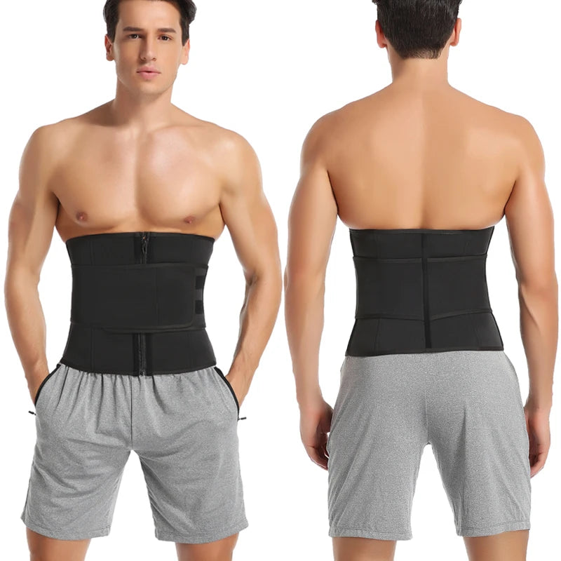 Men Waist Trainer Fitness Slimming Belt Sauna Body Shaper Corset for Abdomen Weight Loss Trimmer Belt Sweat Workout Fat Burner