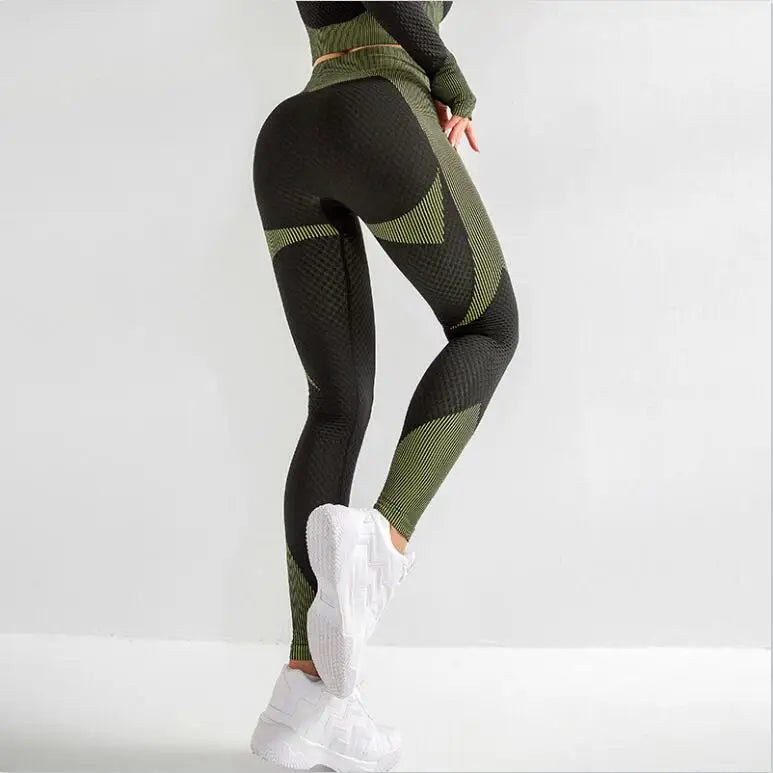 LANTECH Women Sports Suits Set Yoga Sets Gym Fitness Pants Leggings Sportswear Leggings Seamless Athletic Sports Shirts