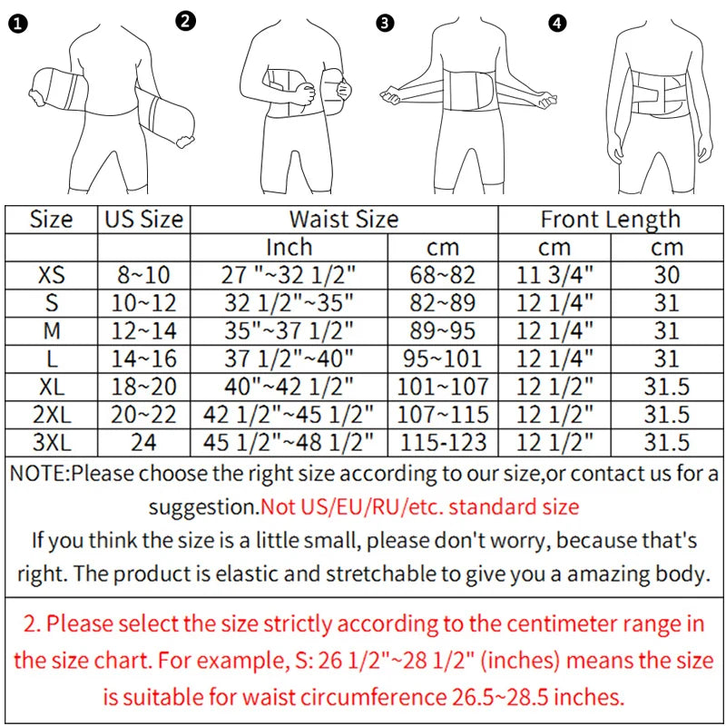 Men Waist Trainer Fitness Slimming Belt Sauna Body Shaper Corset for Abdomen Weight Loss Trimmer Belt Sweat Workout Fat Burner