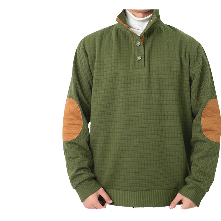 Fashion Solid Color Men's Hoodies Non Hooded Corduroy Hoodies Men High Quality Winter Stand-up Collar Hoodies