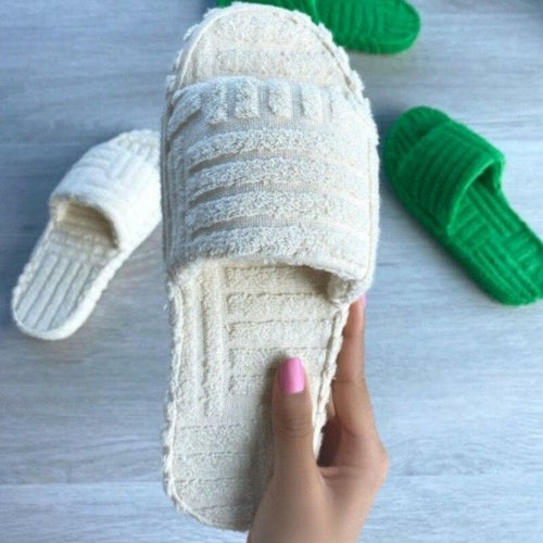 Women's Thick Sole Furry Slippers - Comfort Leisure Beach Shoes