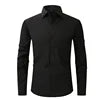 OEM Service Men's Casual Long Sleeve Dress Shirts Anti-pilling Square Collar Polyester Eco-Friendly Anti-Wrinkle