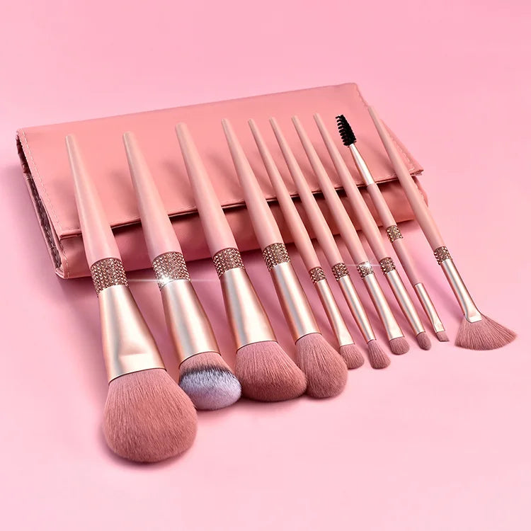 Wholesale Professional Vegan Makeup Brush Set 10-Piece Custom Logo Brochas De Maquillaje with Private Label