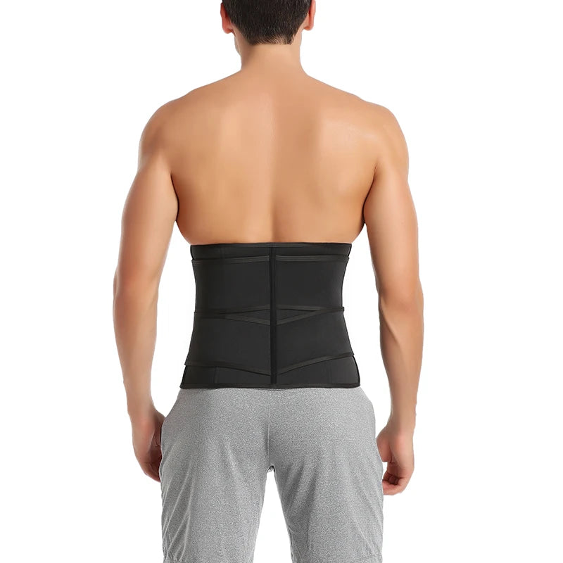 Men Waist Trainer Trimmer Belt for Weight Loss Neoprene Body Shaper Sauna Workout Sweat Belly Belt with Double Straps Shapewear