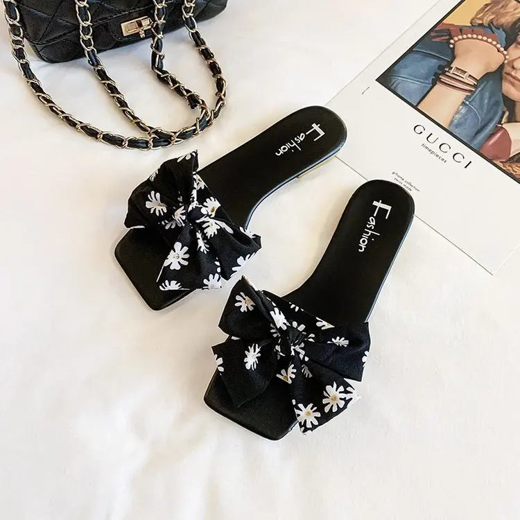 Summer New Casual Sandals Bow Cute Outdoor Slippers Women's Shoes