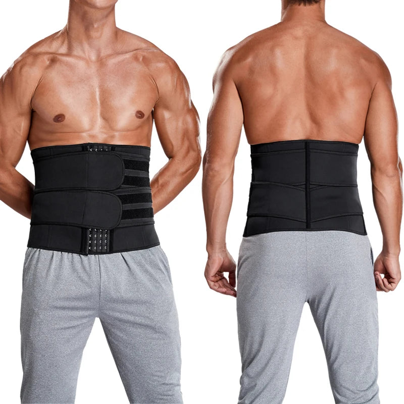 Men Waist Trainer Fitness Slimming Belt Sauna Body Shaper Corset for Abdomen Weight Loss Trimmer Belt Sweat Workout Fat Burner