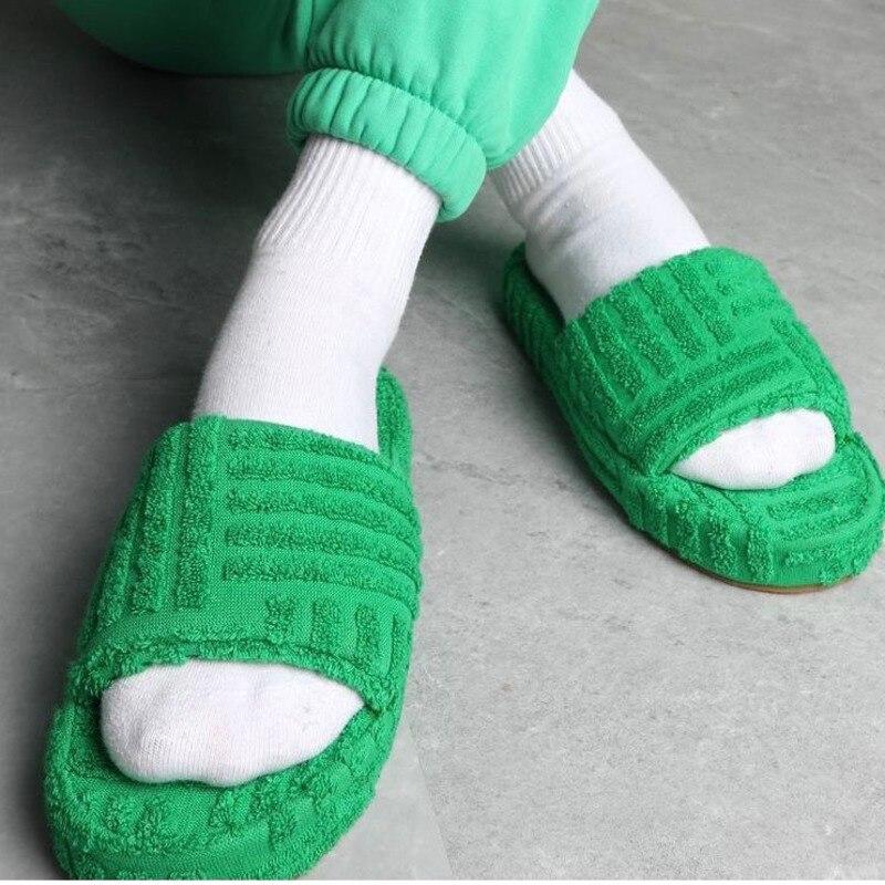 Women's Thick Sole Furry Slippers - Comfort Leisure Beach Shoes