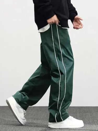 ZAFUL Men's Y2K Streetwear Baggy Track Pants Mid Waist Lightweight Casual Lounge Trousers with Drawstring Letter Pockets