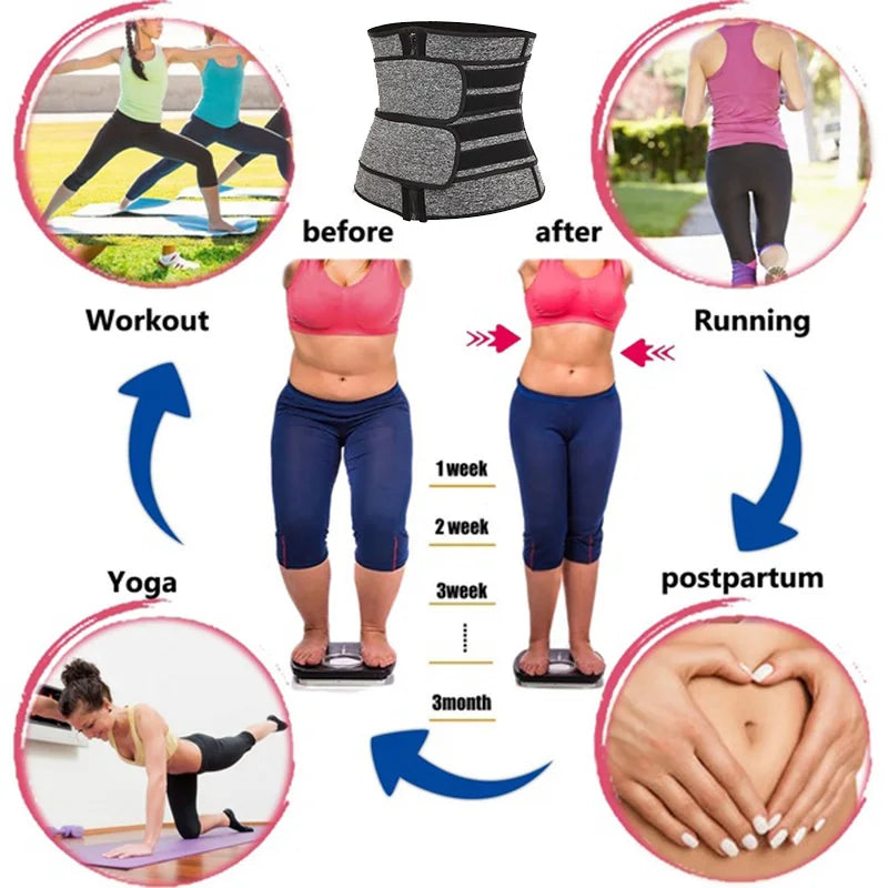 Women Waist Trainer Neoprene Body Shaper Belt Slimming Fajas Belly Reducing Shaper Tummy Sweat Shapewear Workout Shaper Corset