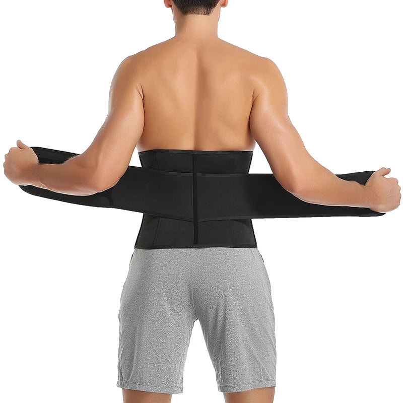 Men Waist Trainer Trimmer Belt for Weight Loss Neoprene Body Shaper Sauna Workout Sweat Belly Belt with Double Straps Shapewear