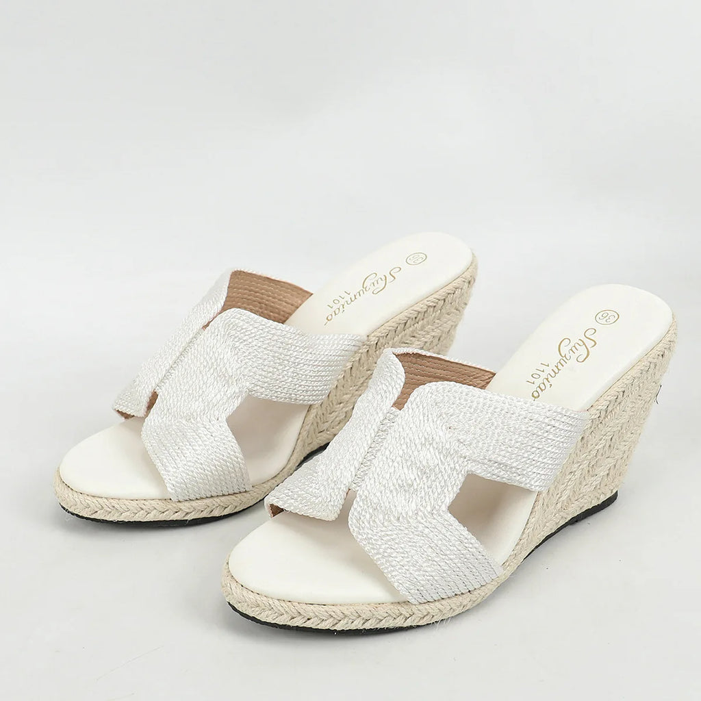Comfortable Latest Design Fashion Open Summer Casual Shoes 8 cm Platform Wedge Sandals High Heel Slipper Lightweight Slip
