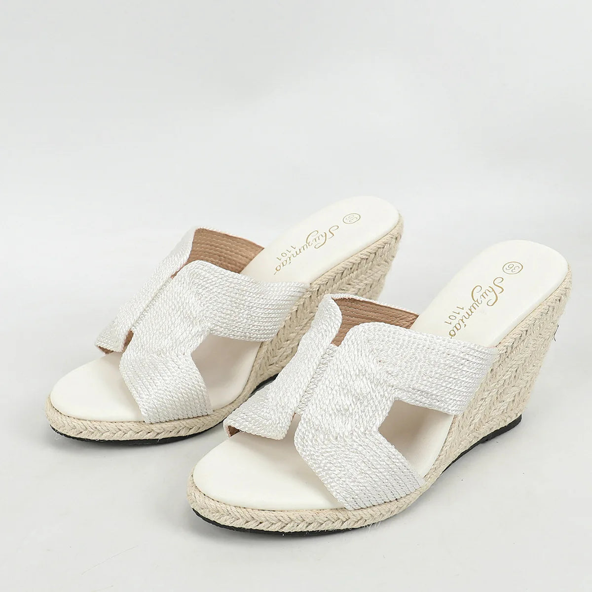 Comfortable Latest Design Fashion Open Summer Casual Shoes 8 cm Platform Wedge Sandals High Heel Slipper Lightweight Slip
