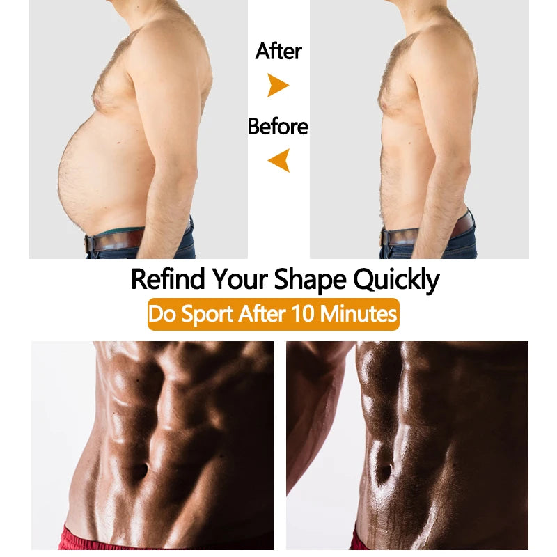 Men Waist Trainer Corsets Fitness Trimmer Belt Slimming Body Shaper for Weight Loss Sauna Sweat Girdle Workout Fat Burner Fajas
