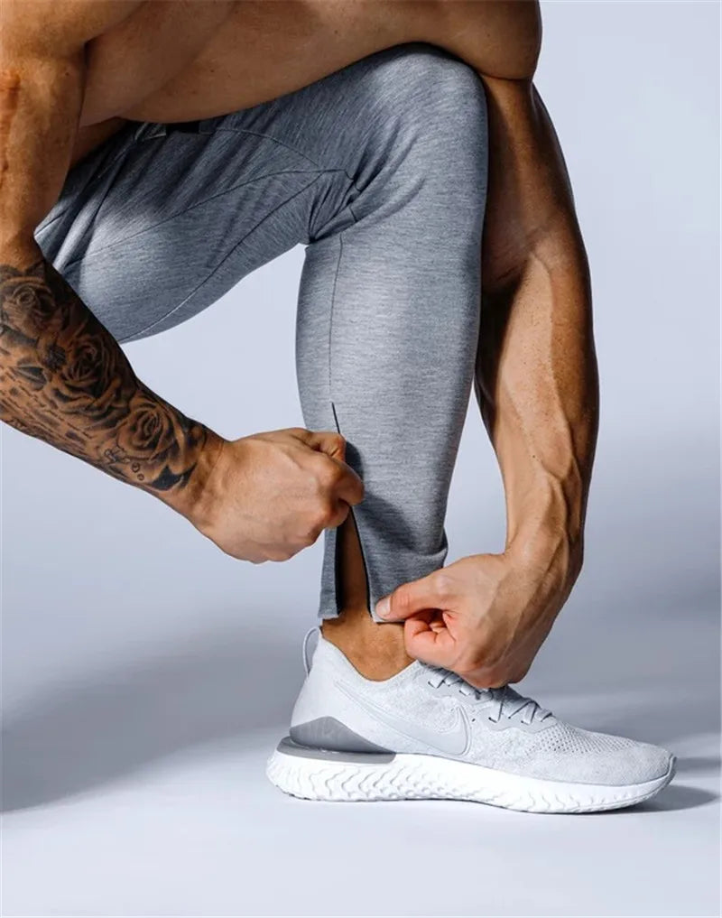 JAPAN Brand Joggers Men Sweatpants Gym Running Pants Mens Fitness Bodybuilding Gym Men Jogging Pants Zipper Sweatpants Trousers