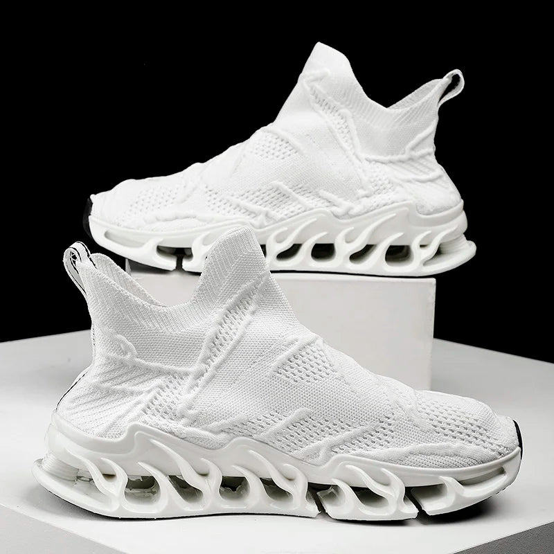 Large Size 39-46 Men's Blade Shoes High Elastic Socks Breathable Trendy Mesh Lining Anti-Slip for Spring Autumn Winter