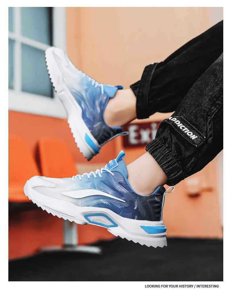 Low Cut Thick Sole Height Increasing Fashion Trend Outdoor Sports, Leisure Running, Hiking, Basketball Shoes for Boys