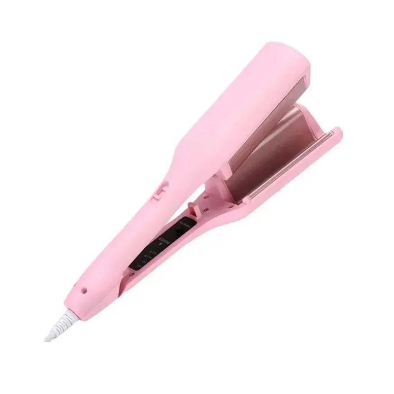 French Egg Roll Ceramic Hair Iron Volumizing Curling Rod with LCD Temperature Display PTC Electric Heater for Household Use