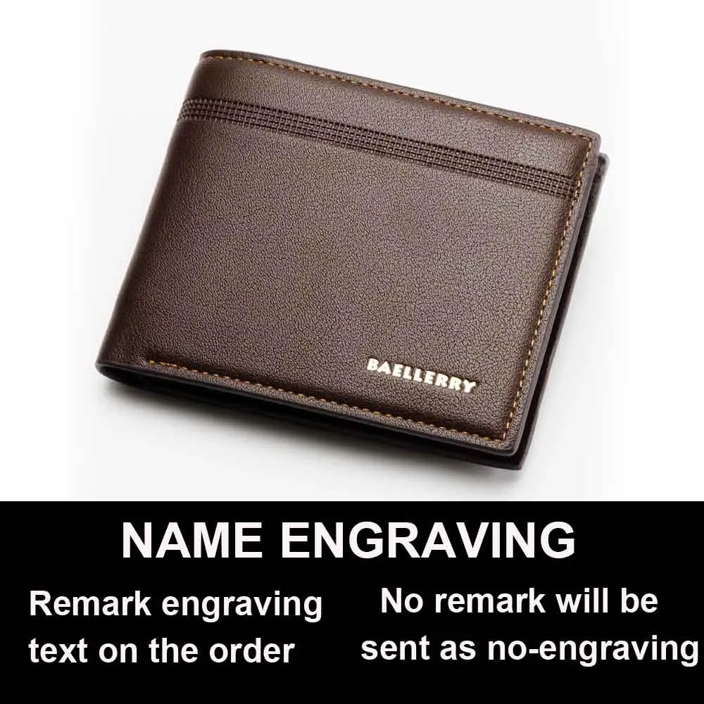 Name Customized New Men Wallets Card Holder High Quality Male Purse PU Leather Business Men Wallets Carteria