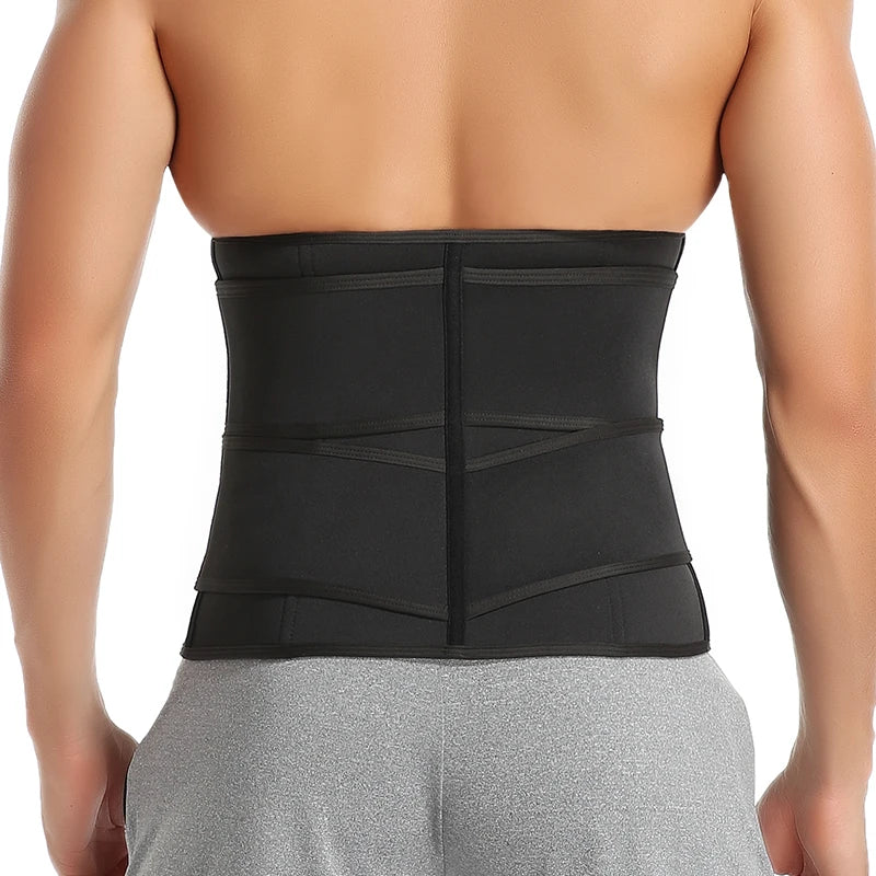 Men Waist Trainer Corsets Fitness Trimmer Belt Slimming Body Shaper for Weight Loss Sauna Sweat Girdle Workout Fat Burner Fajas